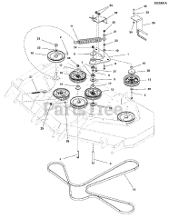 Ferris IS 700Z (5901225) - Ferris IS700Z Series 61" Zero-Turn Mower, 24hp Kawasaki, Side-Discharge 61" Mower Deck - Pulleys, Belt, &amp; Idler Arm S/N: 2017612395 to 2018143578
