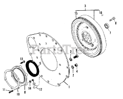 Simplicity 9518 (2097355) - Simplicity Compact Tractor, Diesel Flywheel &amp; Adapter Plate Group (3486I06)