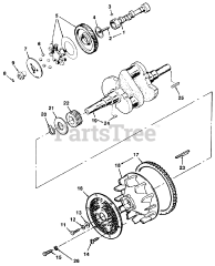 Toro R1-24OE02 (724-Z) - Toro Garden Tractor (SN: 010000001 - 019999999) (1991) Crankshaft, Camshaft  Flywheel