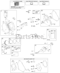 Briggs & Stratton 12H132-0118-B8 - Briggs & Stratton Horizontal Engine Camshaft, Crankcase Cover, Crankshaft, Cylinder, Lubrication, Piston Group