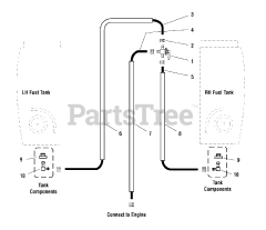 Simplicity ZT 2348 T - Simplicity Colt 48" Zero-Turn Mower, 23hp Kohler Fuel Supply Hose &amp; Tank Replacement Part Group (S/N 123 &amp; below) (7090trg1)
