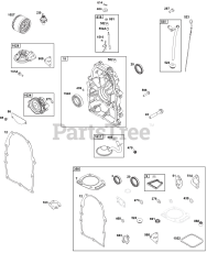 Briggs & Stratton 356447-0048-G1 - Briggs & Stratton Horizontal Engine Crankcase Cover/Sump and Lubrication Group