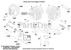 Toro 30182 - Toro ProLine Walk-Behind Mower, Gear Drive, 16hp (SN: 099000001 - 099999999) (1999) Engine Briggs  Stratton Model 303776-1188-A1 2