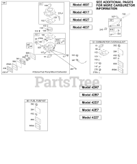 Briggs & Stratton 460777-2290-E3 - Briggs & Stratton Vertical Engine Carburetor 1, Kit/Gasket Sets - Carburetor 1, Kit/Gasket Sets - Fuel Pump 1