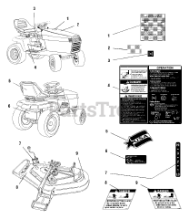 Simplicity 1692702 - Simplicity Landlord 50" Garden Tractor, 18hp Decals - Safety &amp; Common