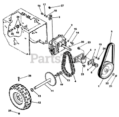 Lawn-Boy 55384 A (ST 1032) - Lawn-Boy 32" Snow Thrower (SN: J00000001 - J99999999) (1990) Wheel, Axle And Traction Drive Parts And Parts List Model: