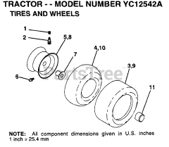 Electrolux/AYP YC 12542 A - Electrolux/AYP Lawn Tractor (1995) WHEELS AND TIRES
