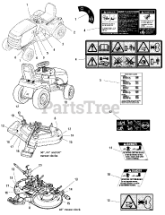Massey Ferguson 2622 (2690971-02) - Massey Ferguson 44" Lawn Tractor, 22hp Decals - Safety &amp; Common