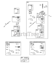 Briggs & Stratton 21M314-1384-E1 - Briggs & Stratton Horizontal Engine Carburetor, Kit - Carburetor Overhaul