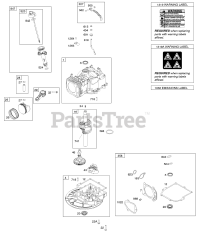 Briggs & Stratton 103M02-0067-H1 - Briggs & Stratton Vertical Engine Camshaft, Crankshaft, Cylinder, Gasket Set, Piston/Rings/Connecting Rod, Sump, Warning Label
