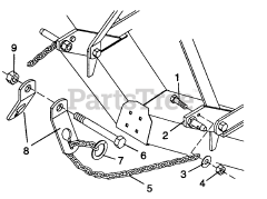 Cub Cadet 453 (590-453-100) - Cub Cadet Mower Deck, Rear Mount att Check Chains (Optional Equipment)