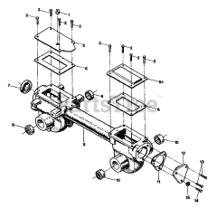 Troy-Bilt 12180 (21A-520-081) - Troy-Bilt Bronco Rear-Tine Tiller Transmission Housing, Covers, Seals, Gaskets &amp; Plug