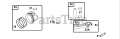 Briggs & Stratton 288702-1107-E1 - Briggs & Stratton Vertical Engine Piston, Ring, Connecting Rod
