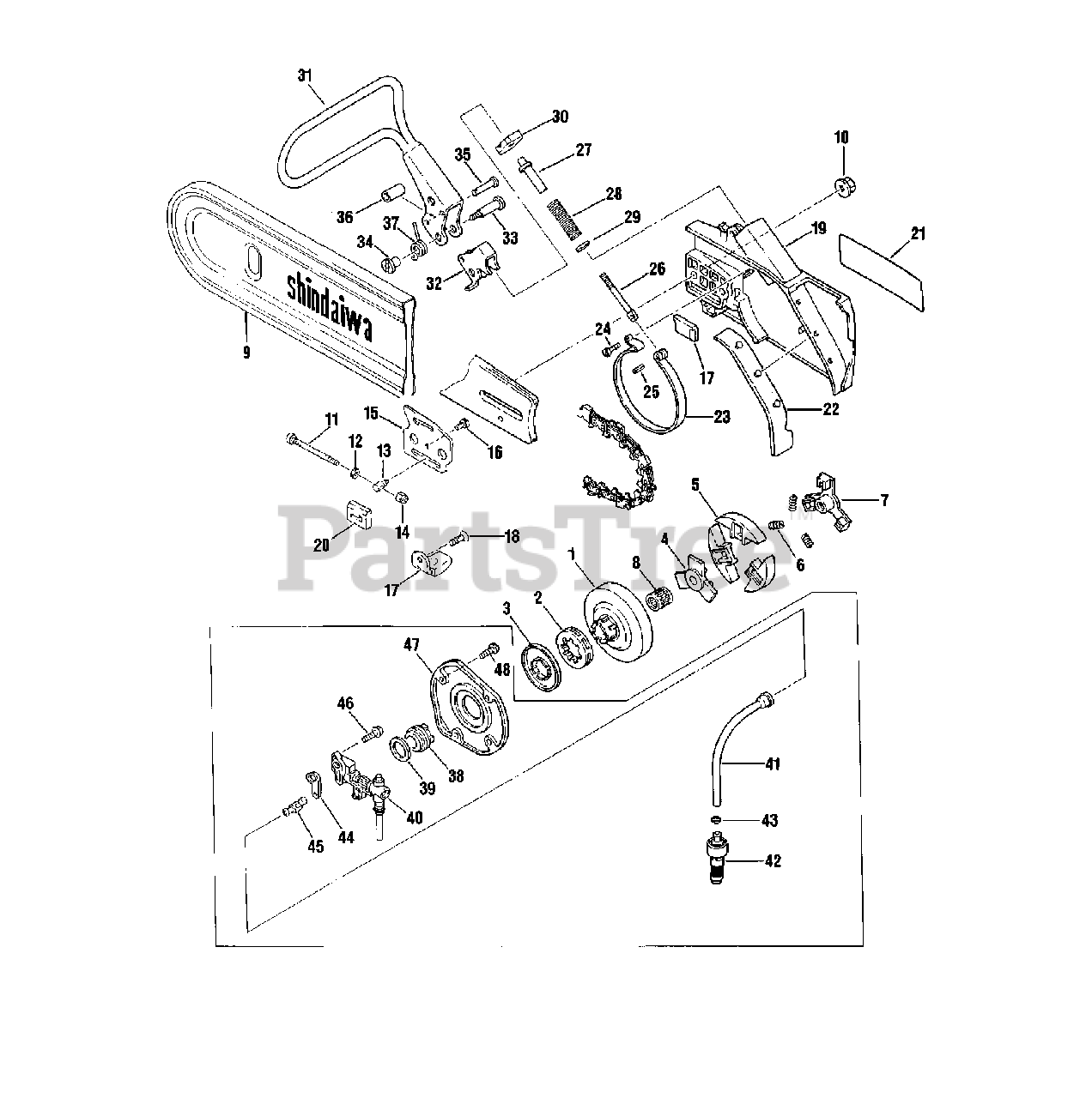 Shindaiwa 550 Shindaiwa Chainsaw Clutch Drum, Brake Parts Lookup with