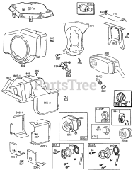 Briggs & Stratton 402437-1015-01 - Briggs & Stratton Horizontal Engine BlowerHsg,Mufflers,Shielding