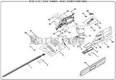 Ryobi P 2600 - Ryobi 18V Hedge Trimmer General Assembly