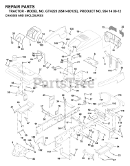 Husqvarna GTH 220 (954140012-E) - Husqvarna Garden Tractor (1998-09) CHASSIS &amp; ENCLOSURES