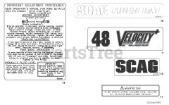 Scag STC48V-25CV - Scag Tiger Cat 48" Zero-Turn Mower, 25hp Kohler (SN: G2700001 - G2799999) Replacement Decals And Information Plates - (Part 2)