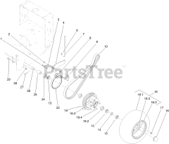 Toro 39078 - Toro 48" Walk-Behind Mower, Floating Deck, T-Bar, Gear Drive (SN: 314000001 - 314999999) (2014) WHEEL DRIVE AND BRAKE ASSEMBLY