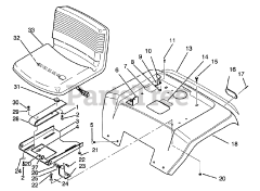 Toro 72041 (244-H) - Toro Yard Tractor (SN: 039000001 - 039999999) (1993) Fender And Seat Assembly