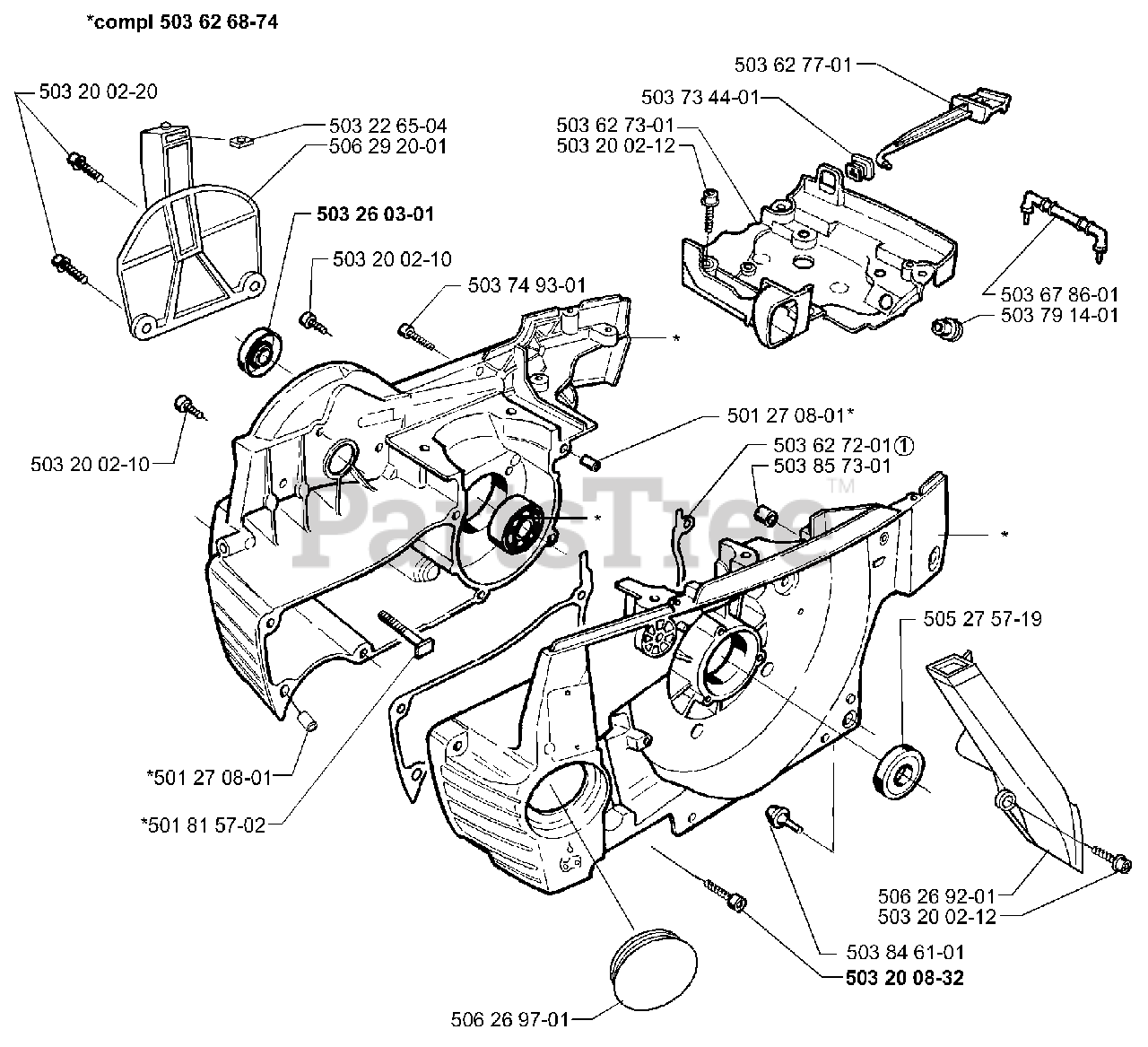 Husqvarna 371 K EPA Husqvarna CutOff Saw (199904) Crankcase Parts