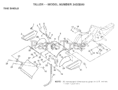 Electrolux/AYP 3455 B89 - Electrolux/AYP Tiller (1998) TINE SHIELD
