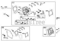 Briggs & Stratton 13A135-0026-F1 - Briggs & Stratton Horizontal Engine Cylinder Head Group