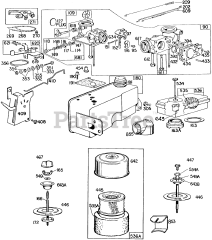 Briggs & Stratton 130902-0654-XX - Briggs & Stratton Vertical Engine Carburetor, FuelTank, A/C