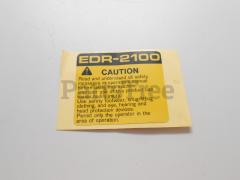 Echo 89011420960 Label, Model Edr-2100
