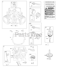 Briggs & Stratton 386777-0122-E1 - Briggs & Stratton Vertical Engine Crankshaft, Cylinder, Sump, Piston, Rings, Connecting Rod, Cam Shaft