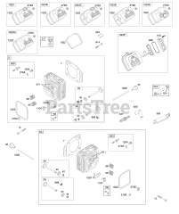 Briggs & Stratton 305447-3075-G1 - Briggs & Stratton Horizontal Engine Cylinder Head, Valve Covers