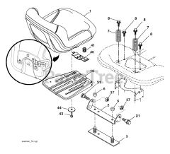 Husqvarna YTH 22V42 (960430186-00) - Husqvarna 42" Yard Tractor (2013-09) SEAT