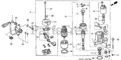 Honda BF130 A2 XA (BZBE) - Honda Marine Engine, Made in Japan (SN: BZBE-1300001 - BZBE-1400000) STARTER MOTOR