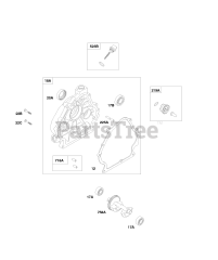 Briggs & Stratton 245437-0523-B1 - Briggs & Stratton Horizontal Engine Crankcase Cover, Counterweight, Dipstick
