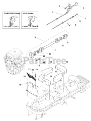 Simplicity 1693765 - Simplicity Legacy 54" Garden Tractor, 23hp Drive Shaft, Throttle, Choke &amp; Seal - Air Cooled Models