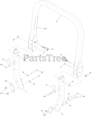 Toro 72028 (7500-D) - Toro 60" Z Master Zero-Turn Mower, Rear-Discharge Deck (SN: 416262337 - 416288793) Roll-Over Protection System Assembly No. 142-9749