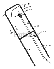 Murray 20405A - Murray 20" Walk-Behind Mower (1997) Handle Assembly