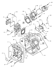 Cub Cadet 5254 E (54BE542-710) - Cub Cadet Compact Tractor Cylinder Heads And Crankcase