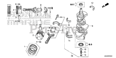 Honda BF250 A XXCA (BBJJ) - Honda Marine Engine, Made in Japan (SN: BBJJ-8000001 - BBJJ-9999999) CRANKSHAFT + PISTON