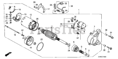 Honda GX360 K1 DD/A (GA01) - Honda Engine, Made in Japan (SN: GA01-1400001 - GA01-9999999) STARTER MOTOR