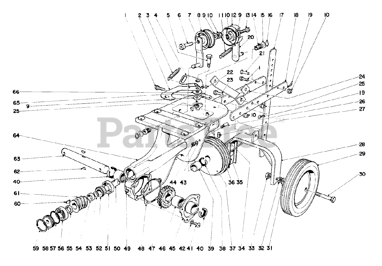 Toro 58210 - Toro 26" Tiller (SN: 002000001 - 002999999) (1972) CHASSIS
