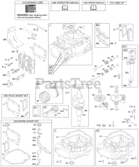 Briggs & Stratton 127782-1752-E1 - Briggs & Stratton Vertical Engine Camshaft, Crankshaft, Cylinder Group, Engine Sump, Lubrication, Piston Group, Valves