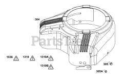 Briggs & Stratton 389575-0006-E1 - Briggs & Stratton Vertical Engine Blower Housing Group