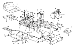 Coast to Coast 481-2251 (133I670F054) - Coast to Coast Lawn Tractor (1993) Seat/Battery/Fuel Tank/Frame