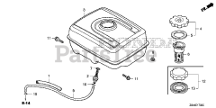 Honda EZ3500 A (EZEK) - Honda Generator, Made in Japan (SN: EZEK-1000001 - EZEK-1029999) FUEL TANK