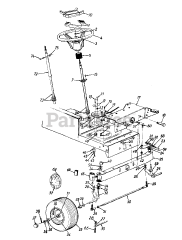 MTD 135G679H000 - MTD Lawn Tractor (1995) Wheels, Front/Axle, Front/Steering Assembly