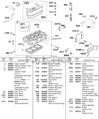 Briggs & Stratton 437447-0205-E2 - Briggs & Stratton Horizontal Engine Rocker Cover, Cylinder Head, Ignition