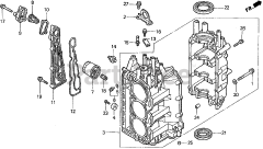 Honda BF30 AY LRSA (BAWS) - Honda Marine Engine, Made in Japan (SN: BAWS-3200001 - BAWS-9999999) CYLINDER BLOCK