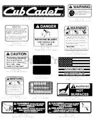 Cub Cadet 59A30033 (59A30033150) - Cub Cadet Power Assist Triple Bagger Labels