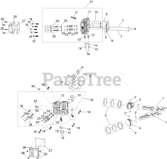 Toro 77285 (2000) - Toro 60" Z Master Zero-Turn Mower (SN: 418100000 - 999999999) Piston and Cylinder Head Assembly